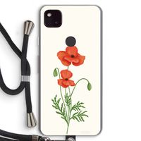 Red poppy: Pixel 4a 5G Transparant Hoesje met koord