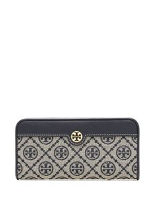 Tory Burch portefeuille à motif monogrammé T en jacquard - Noir