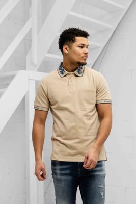 Versace Jeans Couture Baroque Collar Polo Heren Beige - Maat XL - Kleur: BeigeBlauw | Soccerfanshop