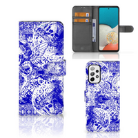 Telefoonhoesje met Naam Samsung Galaxy A73 5G Angel Skull Blauw