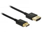 Delock 84778 HDMI-kabel HDMI Aansluitkabel HDMI-A-stekker, HDMI-mini-C-stekker 2.00 m Zwart 4K UHD, Vergulde steekcontacten - thumbnail