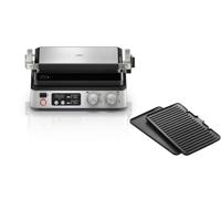 Grill multifunzione - BRAUN - Multi Grill 7 - 2000 W - 3 posizioni di riscaldamento - Nero/Acciaio