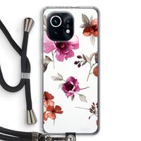 Geschilderde bloemen: Xiaomi Mi 11 Transparant Hoesje met koord