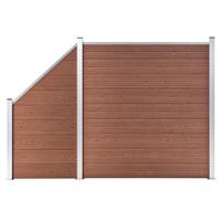 Schuttingset 1 vierkant en 1 schuin 273x186 cm HKC bruin