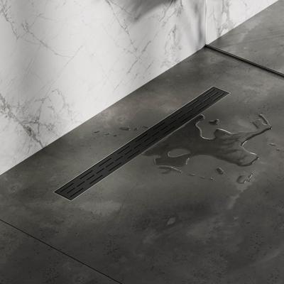 Brauer Douchegoot - 70x7.5cm - vloerflens - RVS - zwart DR-SRF70S