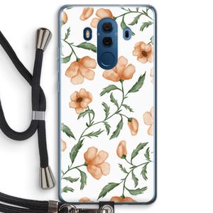 Peachy flowers: Huawei Mate 10 Pro Transparant Hoesje met koord