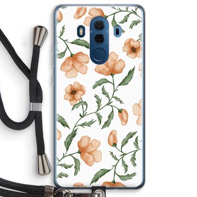 Peachy flowers: Huawei Mate 10 Pro Transparant Hoesje met koord