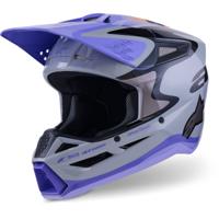 ALPINESTARS S-M3 Jettson, Motorcross helm, Grijs-Paars-Zwart