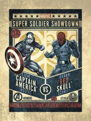 Kunstdruk Marvel Comics Captain America VS Red Skull 30x40cm