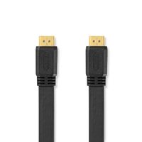 Nedis High Speed HDMI-Kabel met Ethernet | HDMI Connector | HDMI Connector | 4K@30Hz | 10.2 Gbps | 10.0 m | Plat | PVC | Zwart | Label -