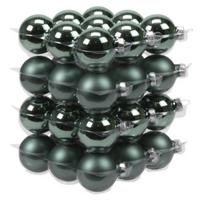 Kleine kerstballen - 36x st - emerald groen - D4 cm - glas - kerstversiering