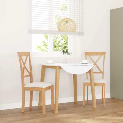 Eetkamerstoelen met kussens 2 st massief hout rubber