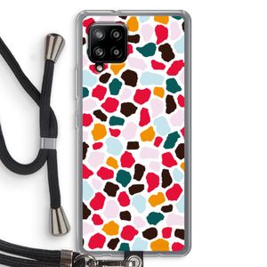 Colored Giraffe: Samsung Galaxy A42 5G Transparant Hoesje met koord