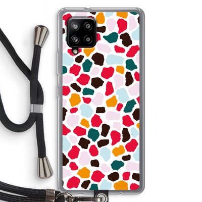Colored Giraffe: Samsung Galaxy A42 5G Transparant Hoesje met koord