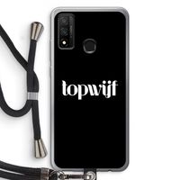 Topwijf Zwart: Huawei P Smart (2020) Transparant Hoesje met koord