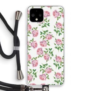 Kleine roosjes: Pixel 4 Transparant Hoesje met koord