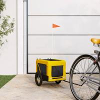 Hondenfietstrailer oxford stof en ijzer geel en zwart - thumbnail