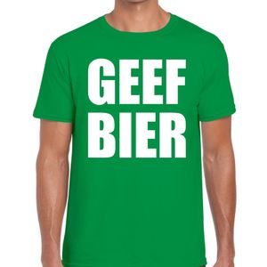 Geef Bier fun t-shirt groen voor heren 2XL  -