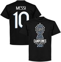 Argentinië Copa America 2021 Winners Messi 10 T-Shirt