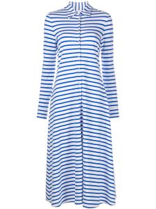 Rosetta Getty robe-chemise mi-longue à rayures - Bleu