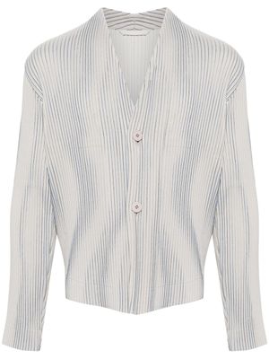 Homme Plissé Issey Miyake veste plissée à design sans col - Tons neutres