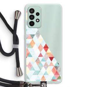 Gekleurde driehoekjes pastel: Samsung Galaxy A52s 5G Transparant Hoesje met koord