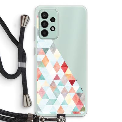 Gekleurde driehoekjes pastel: Samsung Galaxy A52s 5G Transparant Hoesje met koord