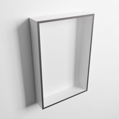 MONDIAZ EASY Nis 44,5x29,5cm in solid surface kleur DarkGrey | Talc. 1 vak geschikt voor in- of opbouw