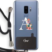 Pink Bouquet: Samsung Galaxy S9 Plus Transparant Hoesje met koord