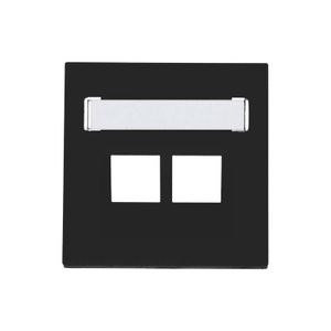 Eslohe inzetplaat computer aansluitdoos 2x RJ45 zwart soft touch 8048DCAT5STSW