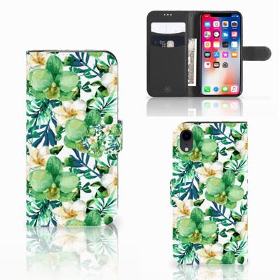 Apple iPhone Xr Hoesje Orchidee Groen