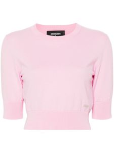 DSQUARED2 haut crop en maille fine - Rose