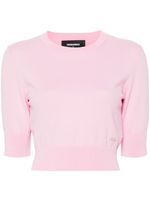 DSQUARED2 haut crop en maille fine - Rose - thumbnail