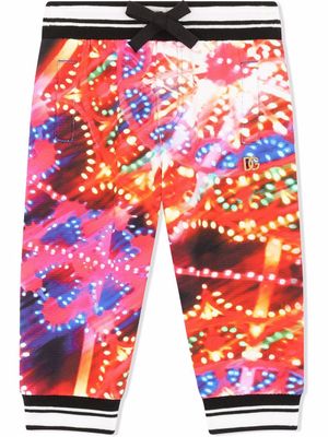Dolce & Gabbana Kids pantalon de jogging à imprimé Luminaerie - Rouge