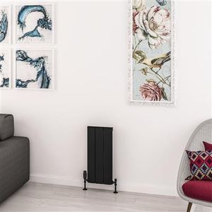 Eastbrook Withington radiator 30x60cm aluminium 305W zwart mat