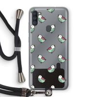 Vogeltjes: Samsung Galaxy A11 Transparant Hoesje met koord