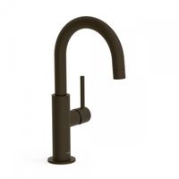 Wastafelmengkraan Tres Study Exclusive 27,5 cm met Hendel Uitloop Gebogen Rond Zwart Brons
