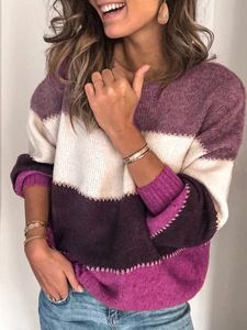 Long Sleeve Colorblock Casual Sweater