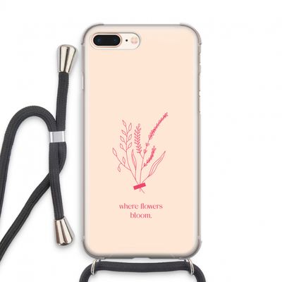Where flowers bloom: iPhone 7 PLUS Transparant Hoesje met koord