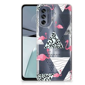 Motorola Moto G62 5G TPU Hoesje Flamingo Triangle