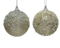 Kerstbal foam hang d8 cm champ.a2 - Decoris
