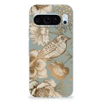 TPU Case voor Google Pixel 9 | 9 Pro Vintage Bird Flowers