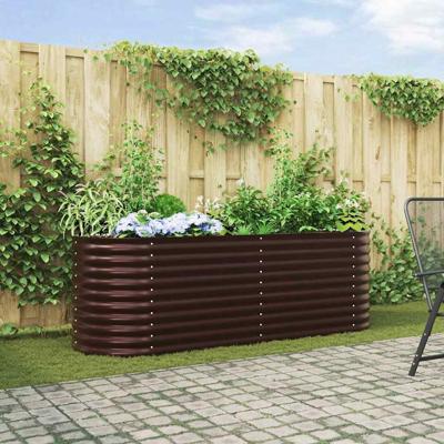 Verhoogde plantenbak Bruin 240 x 80 x 81 cm Staal