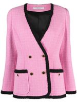 Alessandra Rich veste en tweed à bords contrastants - Rose - thumbnail