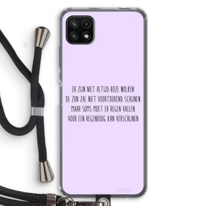 Regenboog: Samsung Galaxy A22 5G Transparant Hoesje met koord