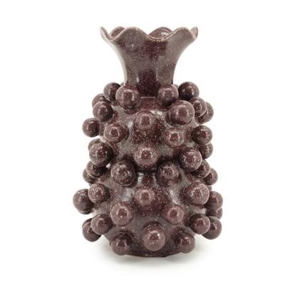 By-Boo Vaas 'Viro' Geglazuurd aardewerk, kleur Burgundy
