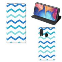 Samsung Galaxy A20e | Hoesje met Magneet | Zigzag Blauw