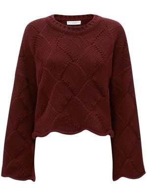 JW Anderson pull crop à design torsadé - Rouge