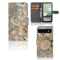 Hoesje voor Google Pixel 6A Vintage Bird Flowers