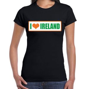 I love Ireland / Ierland landen t-shirt zwart dames